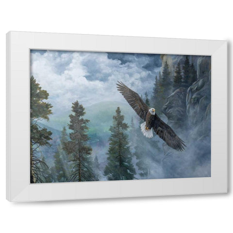 Soaring High II White Modern Wood Framed Art Print by Lynnsy, B.