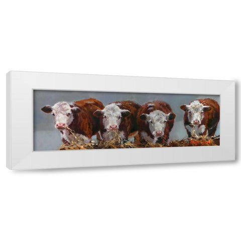 The Diners Club White Modern Wood Framed Art Print by Hawley, Carolyne