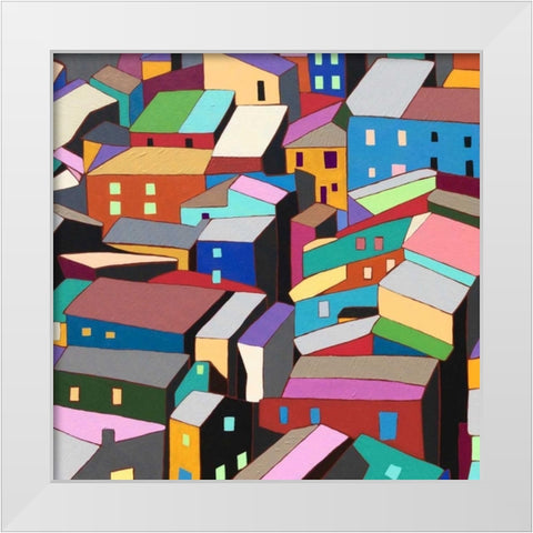Rooftops I White Modern Wood Framed Art Print by Galapon, Nikki