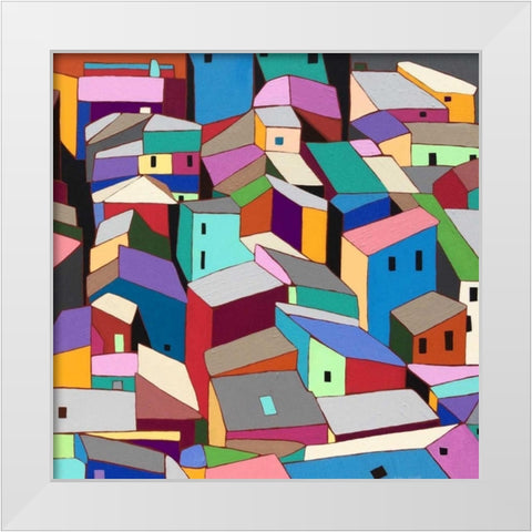 Rooftops II White Modern Wood Framed Art Print by Galapon, Nikki