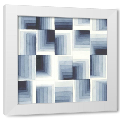 Gradient Indigo II White Modern Wood Framed Art Print by Galapon, Nikki