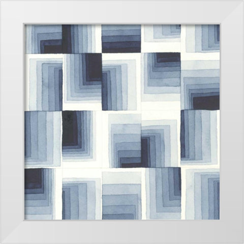 Gradient Indigo II White Modern Wood Framed Art Print by Galapon, Nikki