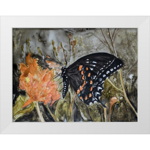 Butterfly in Nature IV White Modern Wood Framed Art Print by Lynnsy, B.