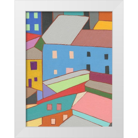 Rooftops in Color I White Modern Wood Framed Art Print by Galapon, Nikki