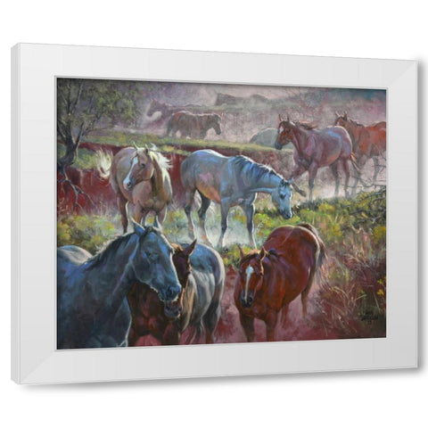 Greener Pastures White Modern Wood Framed Art Print by Sorenson, Jack