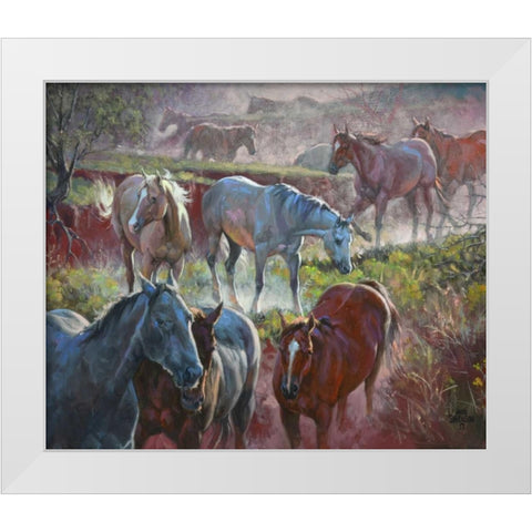 Greener Pastures White Modern Wood Framed Art Print by Sorenson, Jack