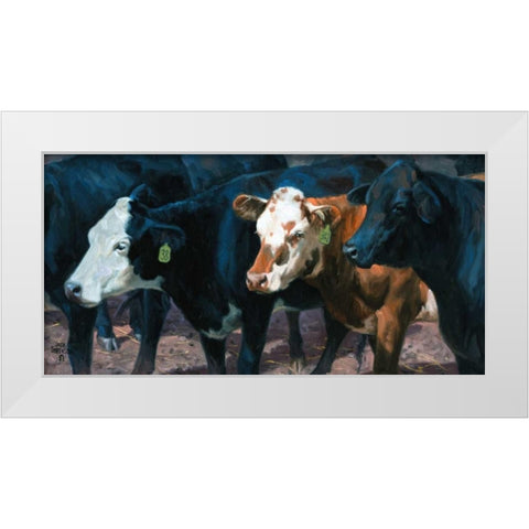 The Gossips White Modern Wood Framed Art Print by Sorenson, Jack