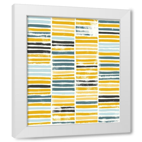 Saffron Block Print I White Modern Wood Framed Art Print by Popp, Grace