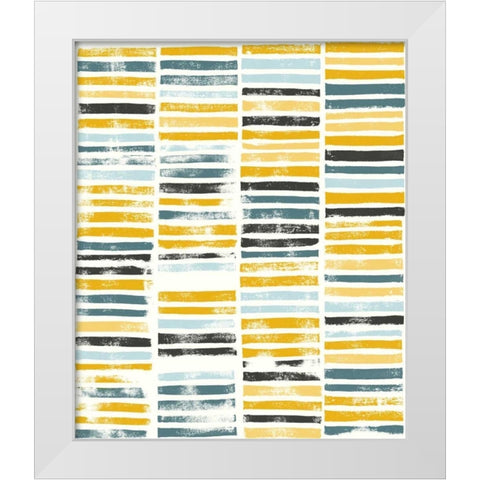 Saffron Block Print II White Modern Wood Framed Art Print by Popp, Grace