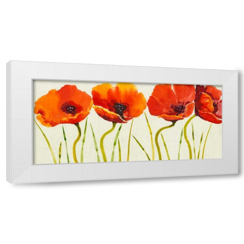 Row of Tulips II White Modern Wood Framed Art Print by OToole, Tim