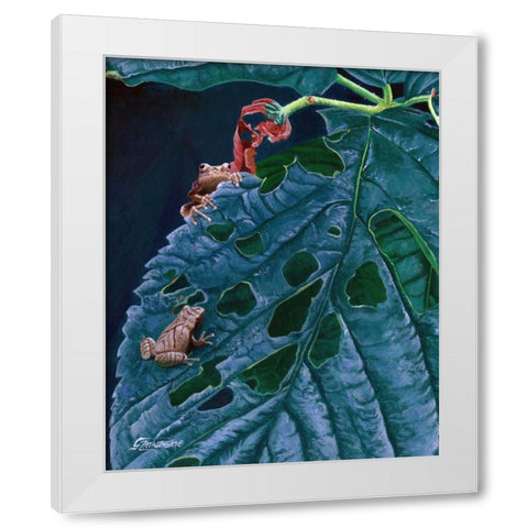 Spring Peepers I White Modern Wood Framed Art Print by Szatkowski, Fred
