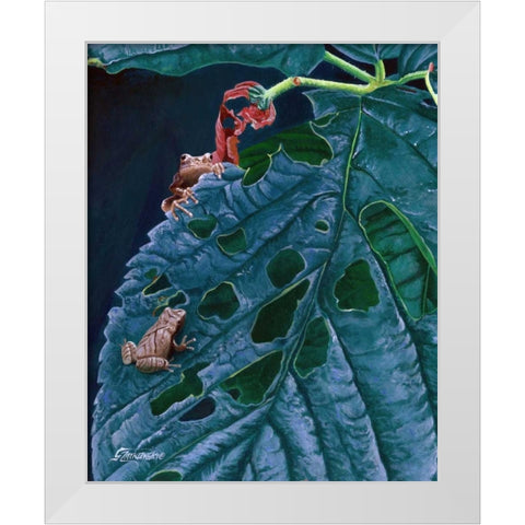 Spring Peepers I White Modern Wood Framed Art Print by Szatkowski, Fred