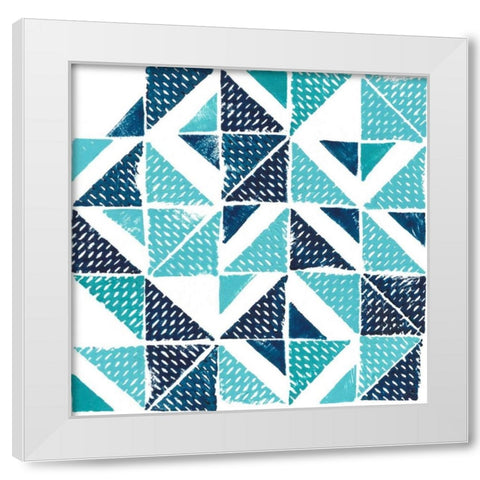 Beryl Block Print I White Modern Wood Framed Art Print by Popp, Grace