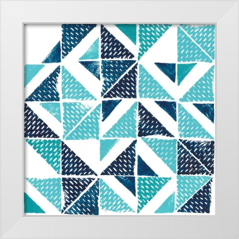 Beryl Block Print I White Modern Wood Framed Art Print by Popp, Grace