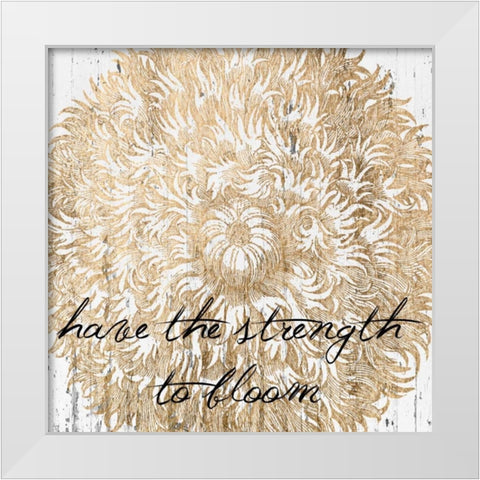 Metallic Floral Quote II White Modern Wood Framed Art Print by Fagalde, Jarman
