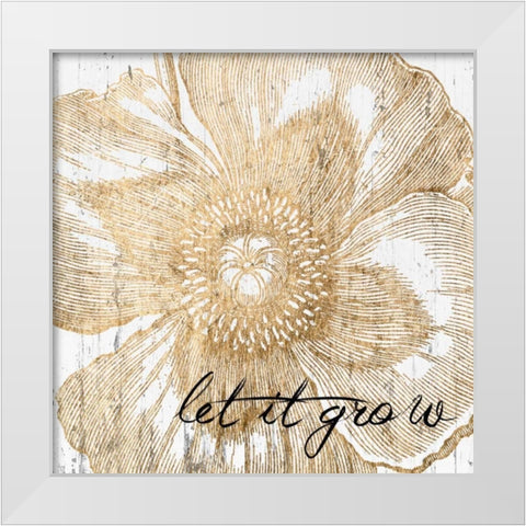 Metallic Floral Quote III White Modern Wood Framed Art Print by Fagalde, Jarman