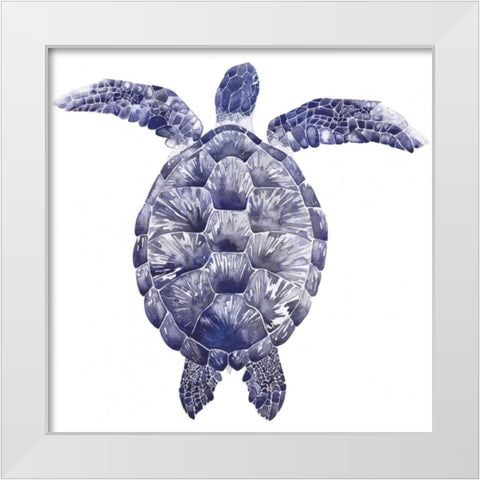 Marine Turtle I White Modern Wood Framed Art Print by Popp, Grace