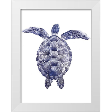Marine Turtle I White Modern Wood Framed Art Print by Popp, Grace