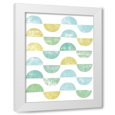 Semi Circle Block Print I White Modern Wood Framed Art Print by Popp, Grace