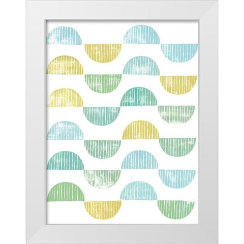 Semi Circle Block Print I White Modern Wood Framed Art Print by Popp, Grace