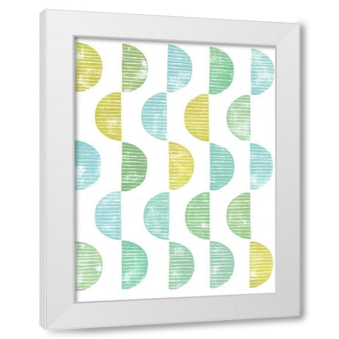 Semi Circle Block Print II White Modern Wood Framed Art Print by Popp, Grace