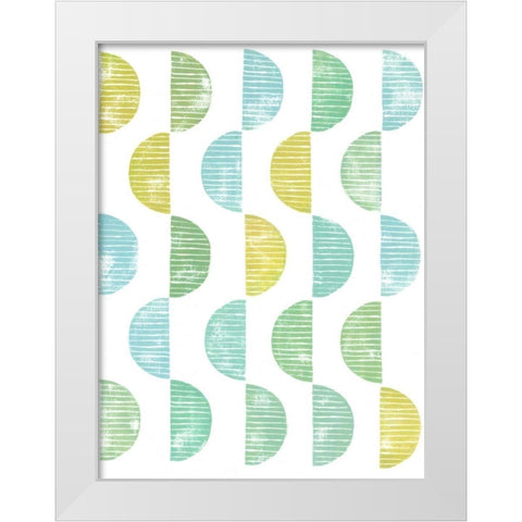 Semi Circle Block Print II White Modern Wood Framed Art Print by Popp, Grace