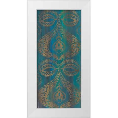 Blue Arabesque I White Modern Wood Framed Art Print by Zarris, Chariklia