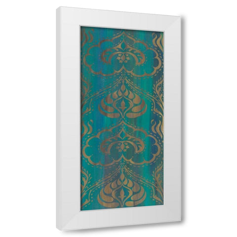 Blue Arabesque II White Modern Wood Framed Art Print by Zarris, Chariklia