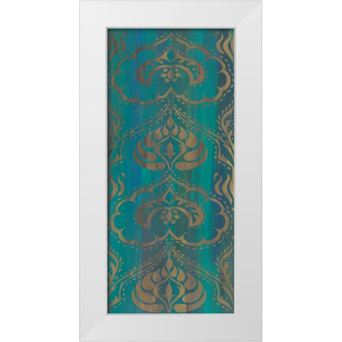 Blue Arabesque II White Modern Wood Framed Art Print by Zarris, Chariklia