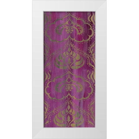 Purple Arabesque II White Modern Wood Framed Art Print by Zarris, Chariklia