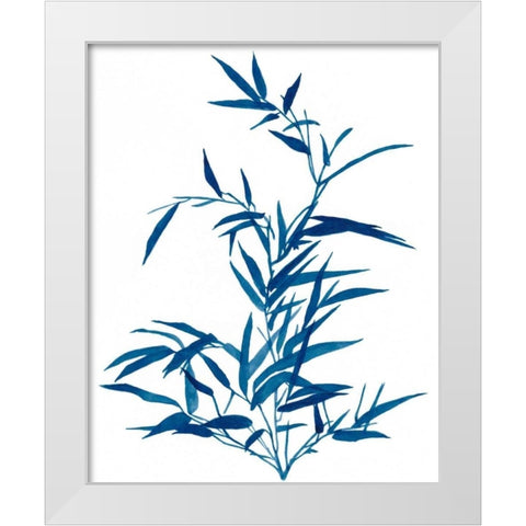 Indigo Botanica II White Modern Wood Framed Art Print by McCavitt, Naomi