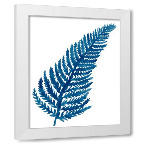 Indigo Botanica IV White Modern Wood Framed Art Print by McCavitt, Naomi