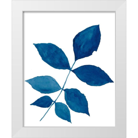 Indigo Botanica VI White Modern Wood Framed Art Print by McCavitt, Naomi