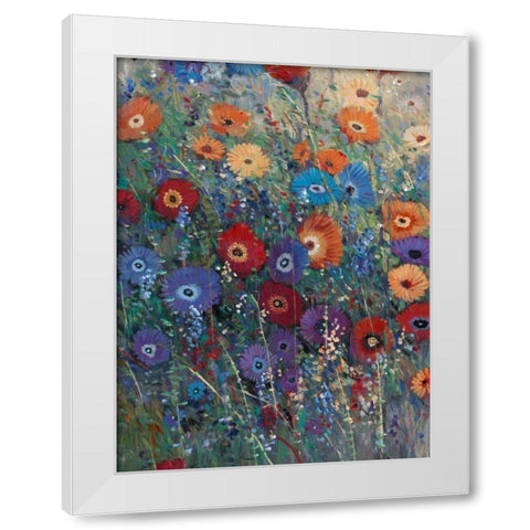 Flower Patch I White Modern Wood Framed Art Print by OToole, Tim