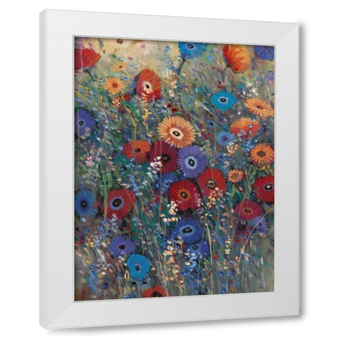 Flower Patch II White Modern Wood Framed Art Print by OToole, Tim