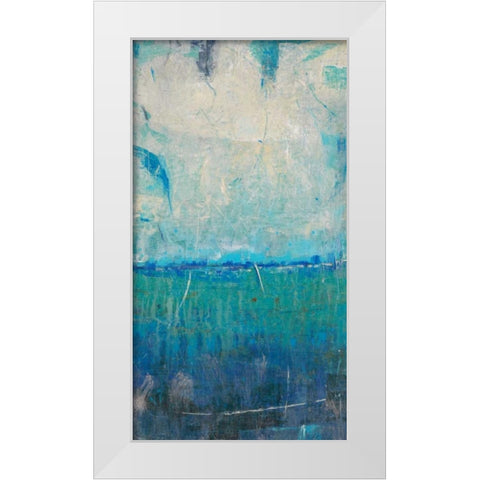 Blue Movement I White Modern Wood Framed Art Print by OToole, Tim