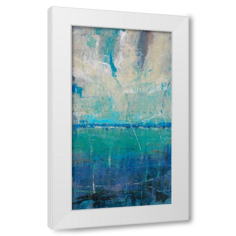 Blue Movement II White Modern Wood Framed Art Print by OToole, Tim