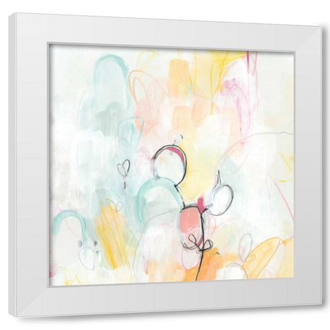 Quarter Note I White Modern Wood Framed Art Print by Vess, June Erica