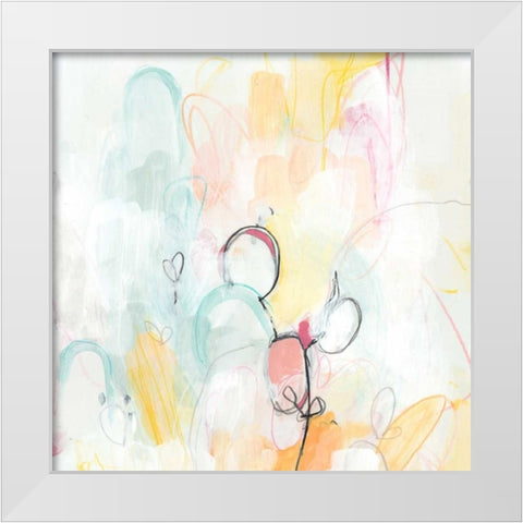 Quarter Note I White Modern Wood Framed Art Print by Vess, June Erica