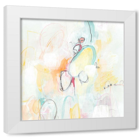 Quarter Note II White Modern Wood Framed Art Print by Vess, June Erica