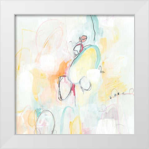 Quarter Note II White Modern Wood Framed Art Print by Vess, June Erica