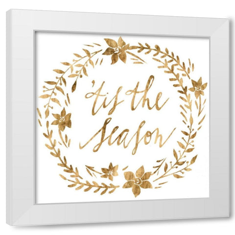Golden Christmas I White Modern Wood Framed Art Print by Popp, Grace