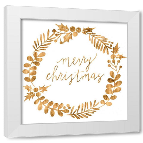 Golden Christmas III White Modern Wood Framed Art Print by Popp, Grace