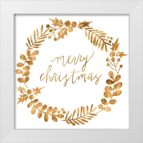 Golden Christmas III White Modern Wood Framed Art Print by Popp, Grace