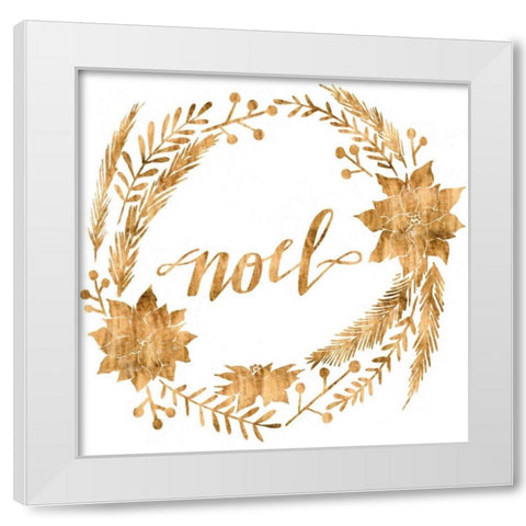Golden Christmas IV White Modern Wood Framed Art Print by Popp, Grace