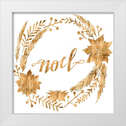 Golden Christmas IV White Modern Wood Framed Art Print by Popp, Grace