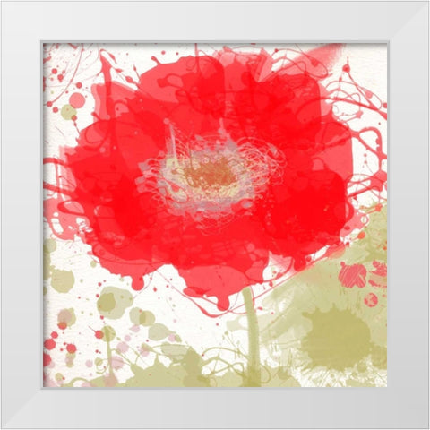 Modern Red White Modern Wood Framed Art Print by Orlov, Irena