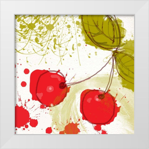Modern Cherry White Modern Wood Framed Art Print by Orlov, Irena