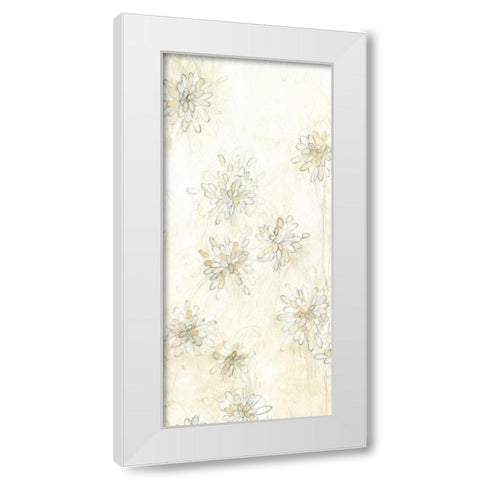Dahlia Cascade II White Modern Wood Framed Art Print by Vess, June Erica