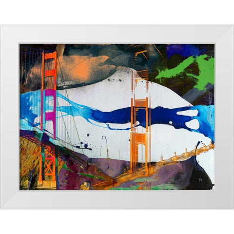 San Francisco Bridge Abstract I White Modern Wood Framed Art Print by Jasper, Sisa